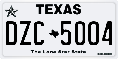 TX license plate DZC5004