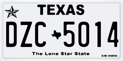 TX license plate DZC5014