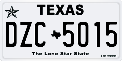 TX license plate DZC5015