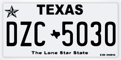 TX license plate DZC5030