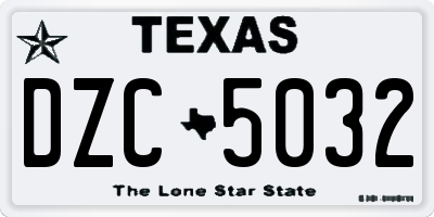 TX license plate DZC5032