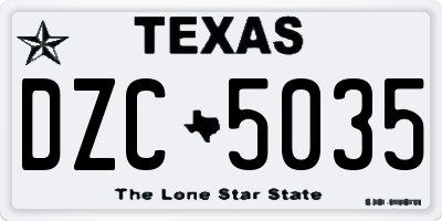 TX license plate DZC5035
