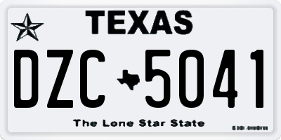 TX license plate DZC5041