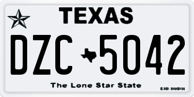 TX license plate DZC5042