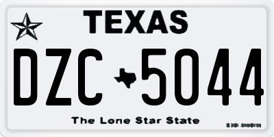 TX license plate DZC5044