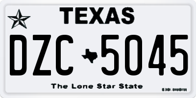 TX license plate DZC5045