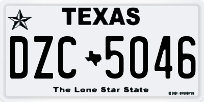 TX license plate DZC5046