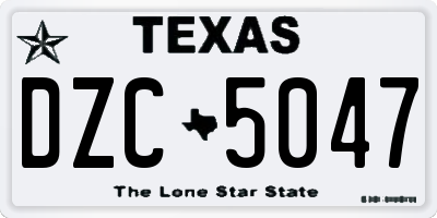 TX license plate DZC5047