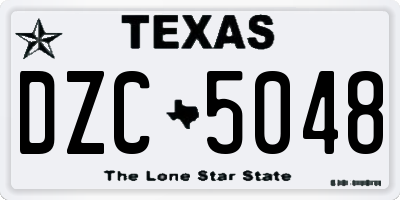 TX license plate DZC5048