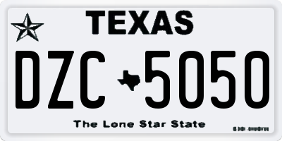 TX license plate DZC5050