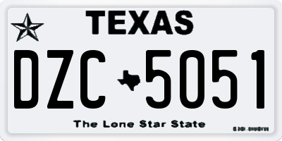 TX license plate DZC5051