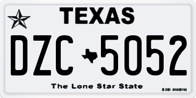 TX license plate DZC5052