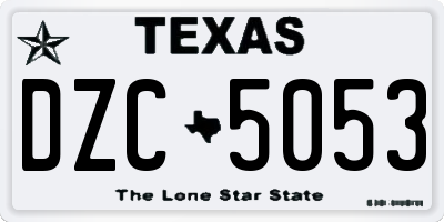 TX license plate DZC5053