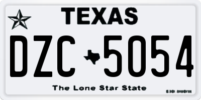 TX license plate DZC5054