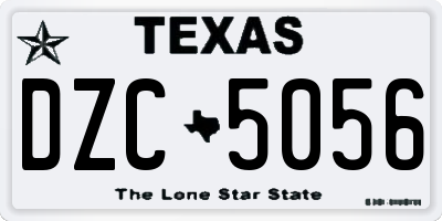 TX license plate DZC5056