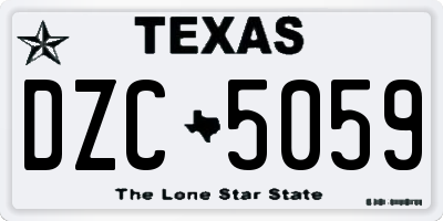 TX license plate DZC5059