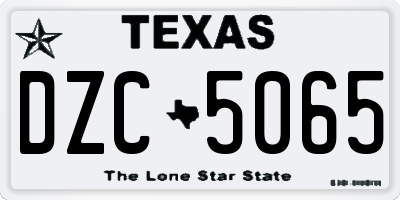 TX license plate DZC5065