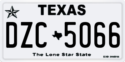 TX license plate DZC5066