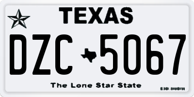 TX license plate DZC5067