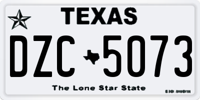 TX license plate DZC5073