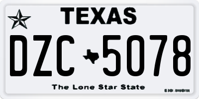 TX license plate DZC5078