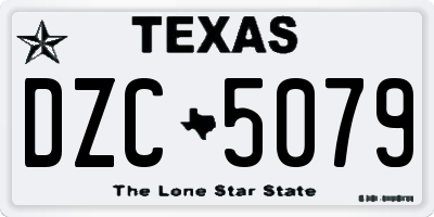 TX license plate DZC5079