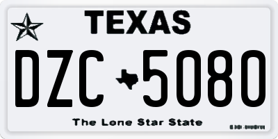 TX license plate DZC5080