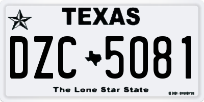 TX license plate DZC5081