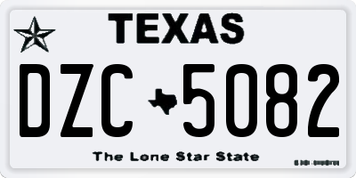 TX license plate DZC5082