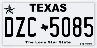 TX license plate DZC5085