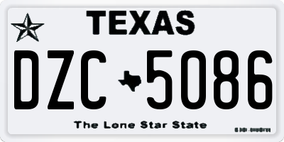 TX license plate DZC5086