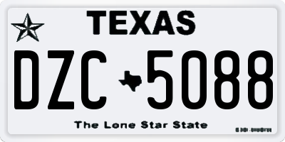 TX license plate DZC5088