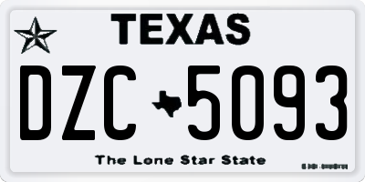 TX license plate DZC5093