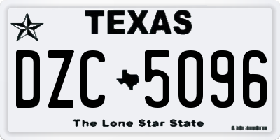 TX license plate DZC5096