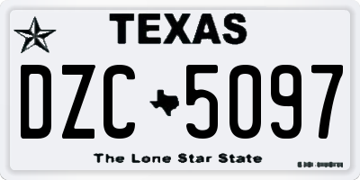TX license plate DZC5097