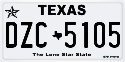 TX license plate DZC5105