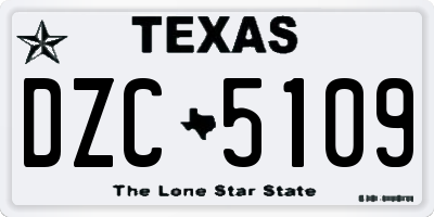 TX license plate DZC5109