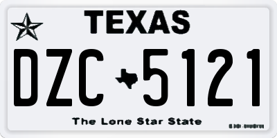 TX license plate DZC5121