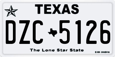 TX license plate DZC5126
