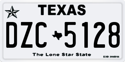 TX license plate DZC5128