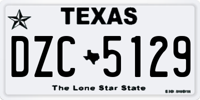 TX license plate DZC5129