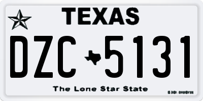 TX license plate DZC5131