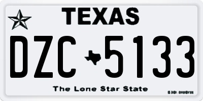 TX license plate DZC5133