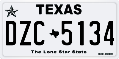 TX license plate DZC5134