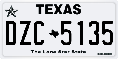 TX license plate DZC5135