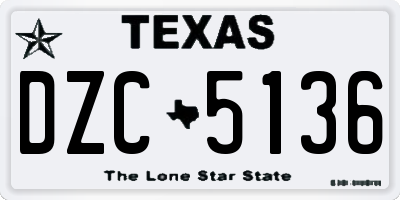 TX license plate DZC5136