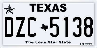 TX license plate DZC5138