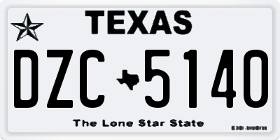 TX license plate DZC5140