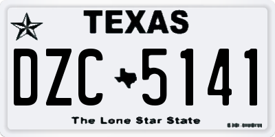 TX license plate DZC5141