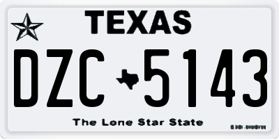 TX license plate DZC5143
